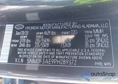2023 Hyundai Tucson Sel from USA, damaged, VIN 5NMJF3AE9PH289372